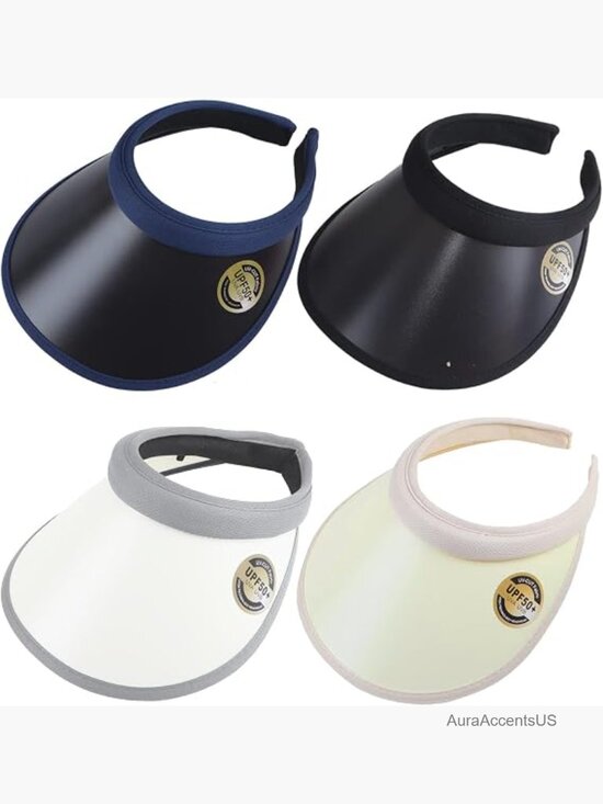 4 Pack Wide Brim Clip on Sun Visors UPF 50+ Waterproof Adjustable main image 4